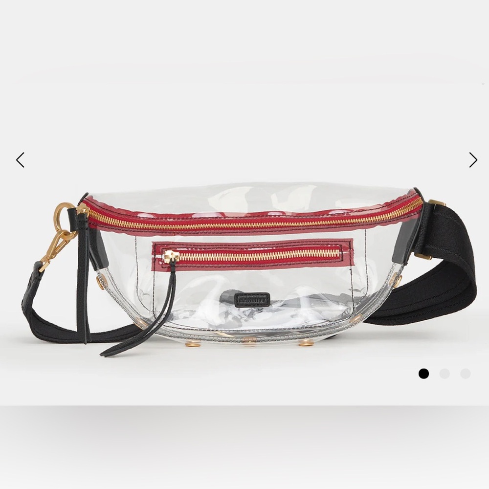 Hammitt clear and Red Crossbody  “George” stadium bag.